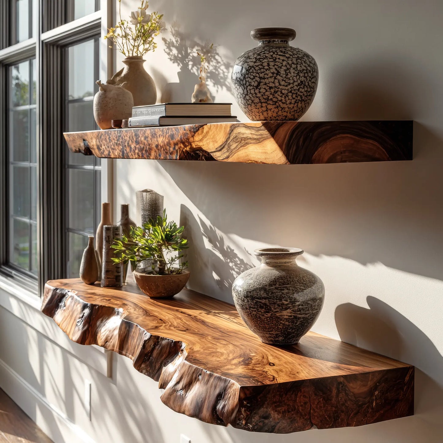 Varcello Live Edge Solid Wood Floating Shelf SPA365435 Lynnsnail