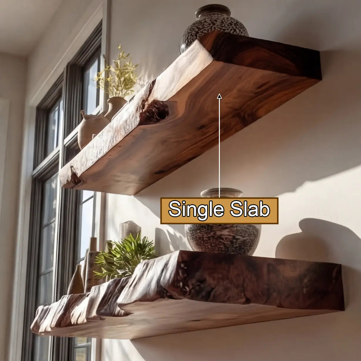 Varcello Live Edge Solid Wood Floating Shelf SPA365435 Lynnsnail