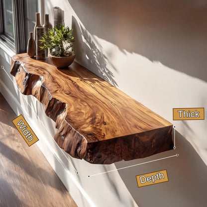 Varcello Live Edge Solid Wood Floating Shelf SPA365435 Lynnsnail