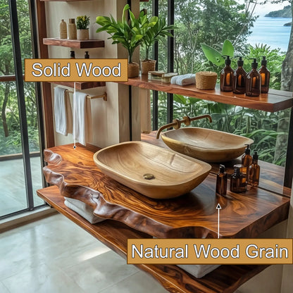 Varento Live Edge Solid Wood Floating Bathroom Vanity SPA346468 Lynnsnail