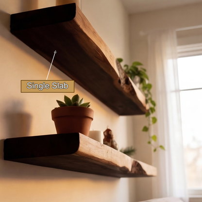 Vareon Live Edge Solid Wood Floating Shelf SPA941384