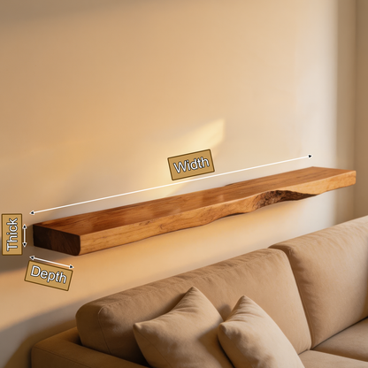 Vareon Live Edge Solid Wood Floating Shelf SPA941384