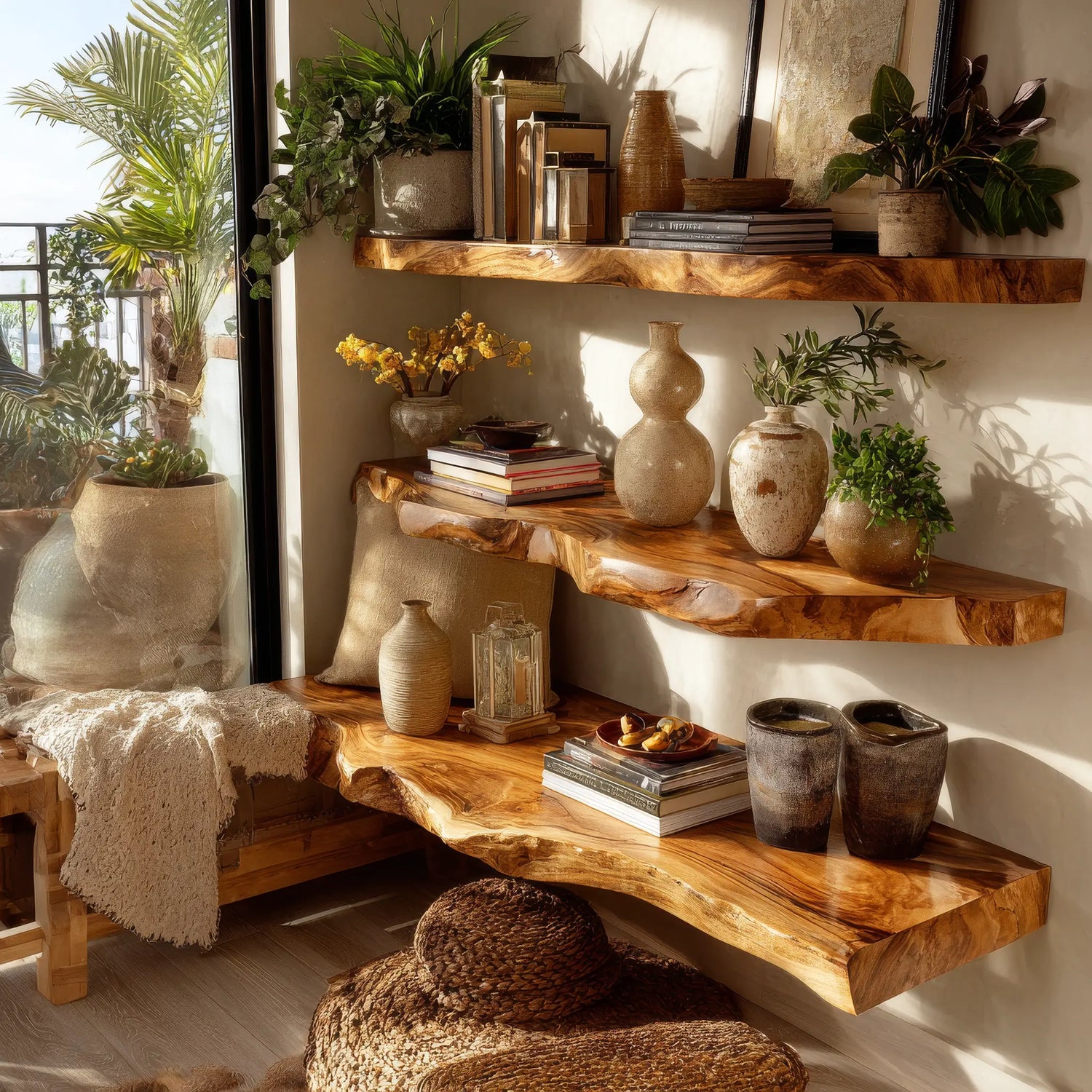 Velaro Live Edge Solid Wood Floating Shelves Lynnsnail