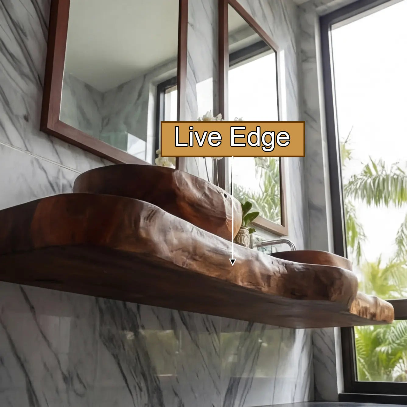 Velcanto Live Edge Solid Wood Floating Bathroom Vanity SPA349352 Lynnsnail