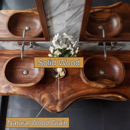 Velcanto Live Edge Solid Wood Floating Bathroom Vanity SPA349352 Lynnsnail
