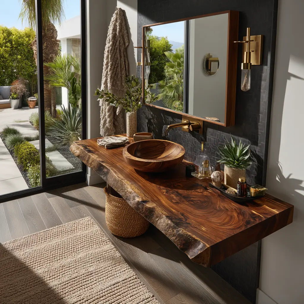 Velmora Live Edge Solid Wood Floating Bathroom Vanity SPA358942 Lynnsnail
