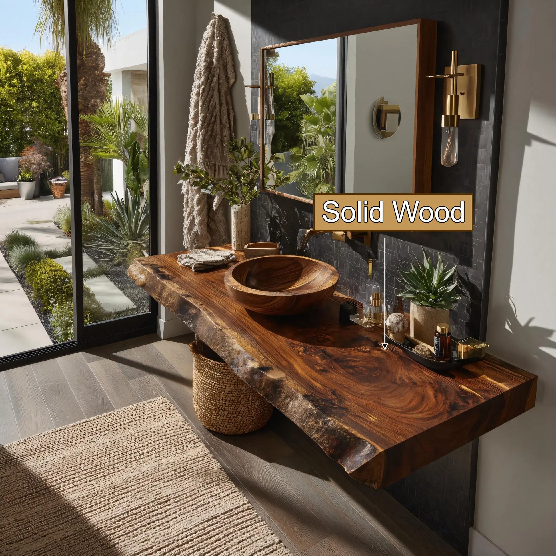 Velmora Live Edge Solid Wood Floating Bathroom Vanity SPA358942 Lynnsnail
