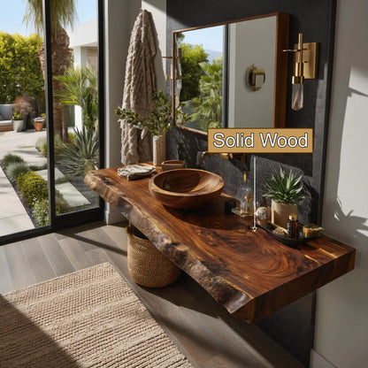 Velmora Live Edge Solid Wood Floating Bathroom Vanity SPA358942 Lynnsnail