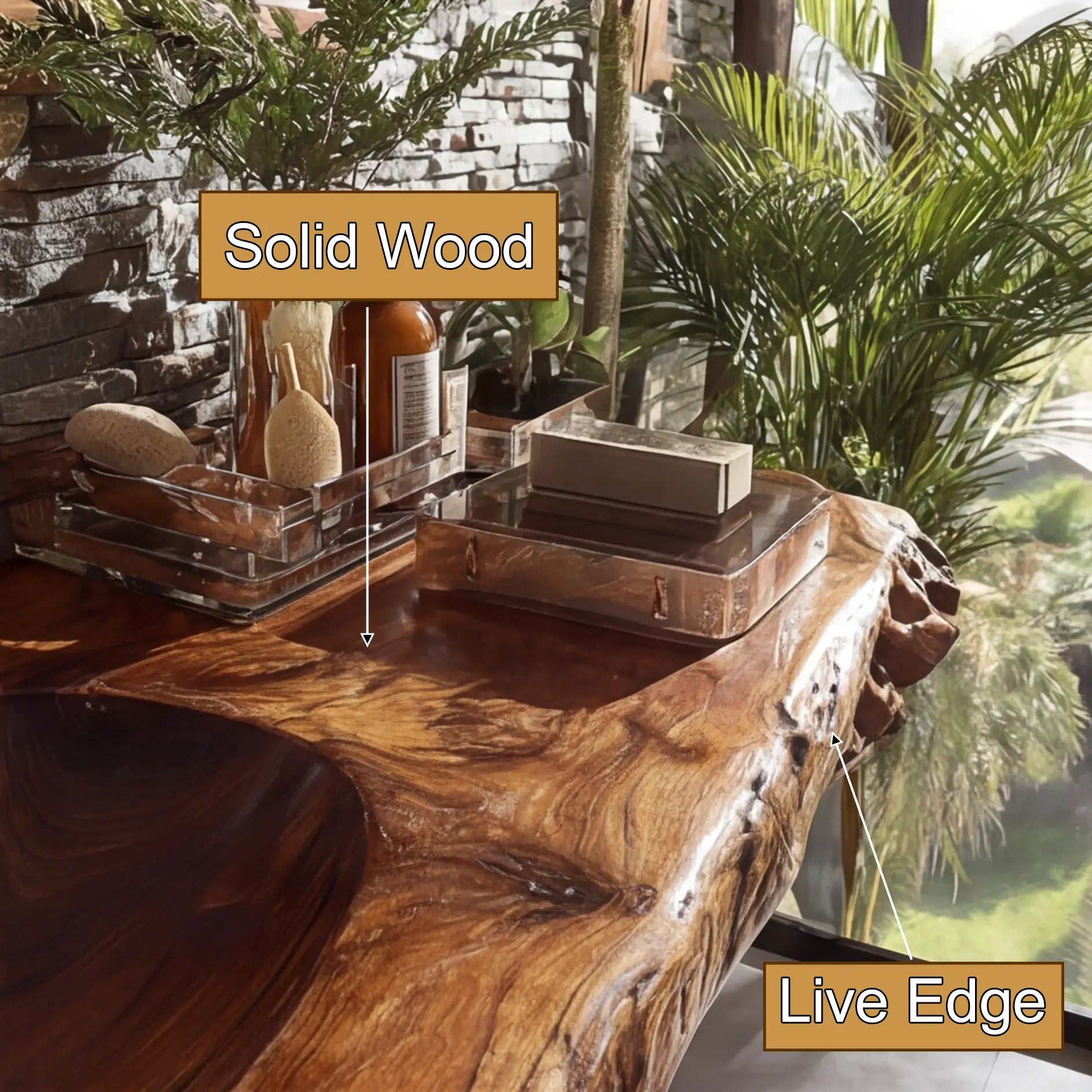 Velmoris Live Edge Solid Wood Floating Bathroom Vanity with Integrated Sink SPA200003 Lynnsnail