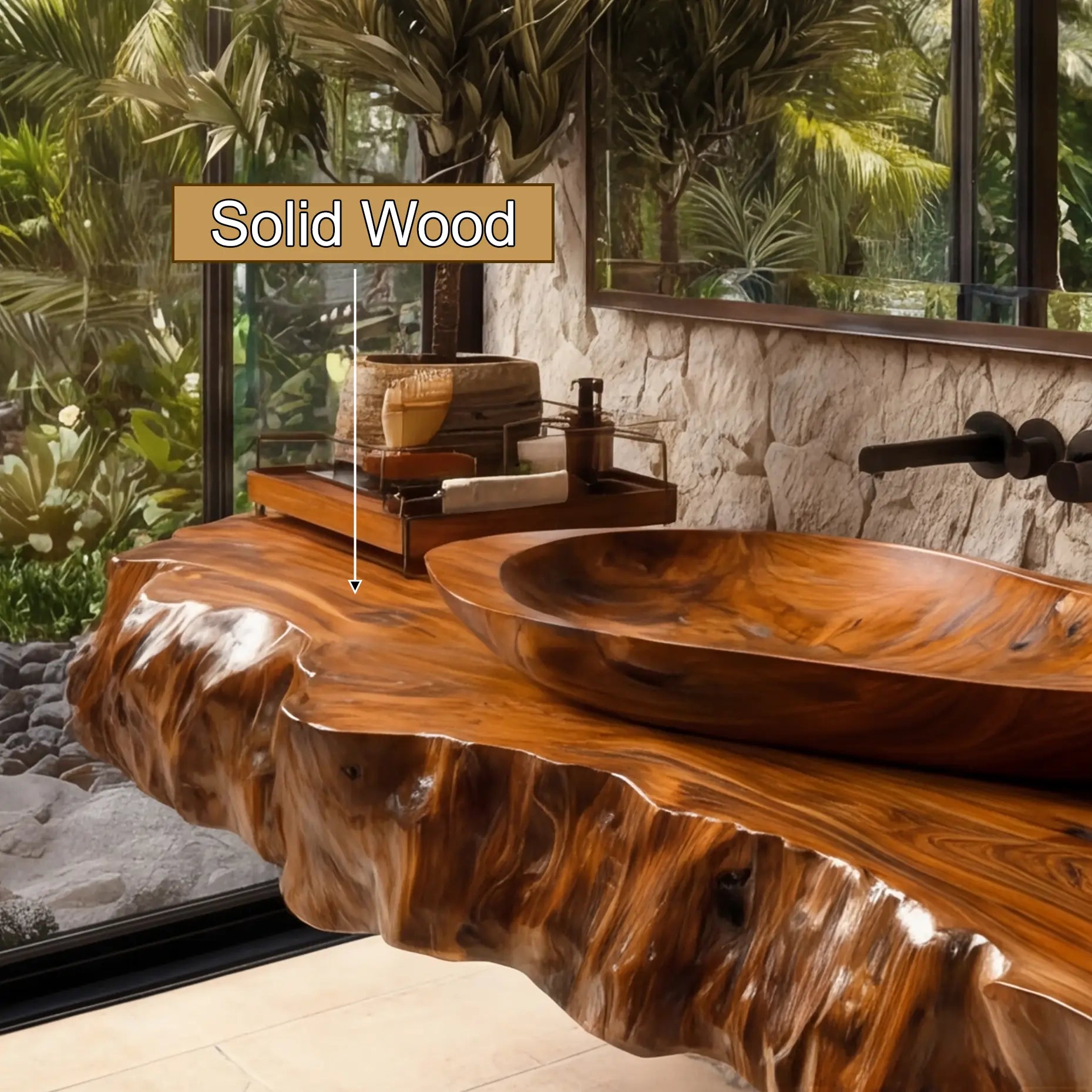 Velorin Live Edge Solid Wood Floating Bathroom Vanity SPA605219 Lynnsnail