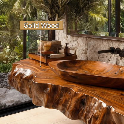 Velorin Live Edge Solid Wood Floating Bathroom Vanity SPA605219 Lynnsnail