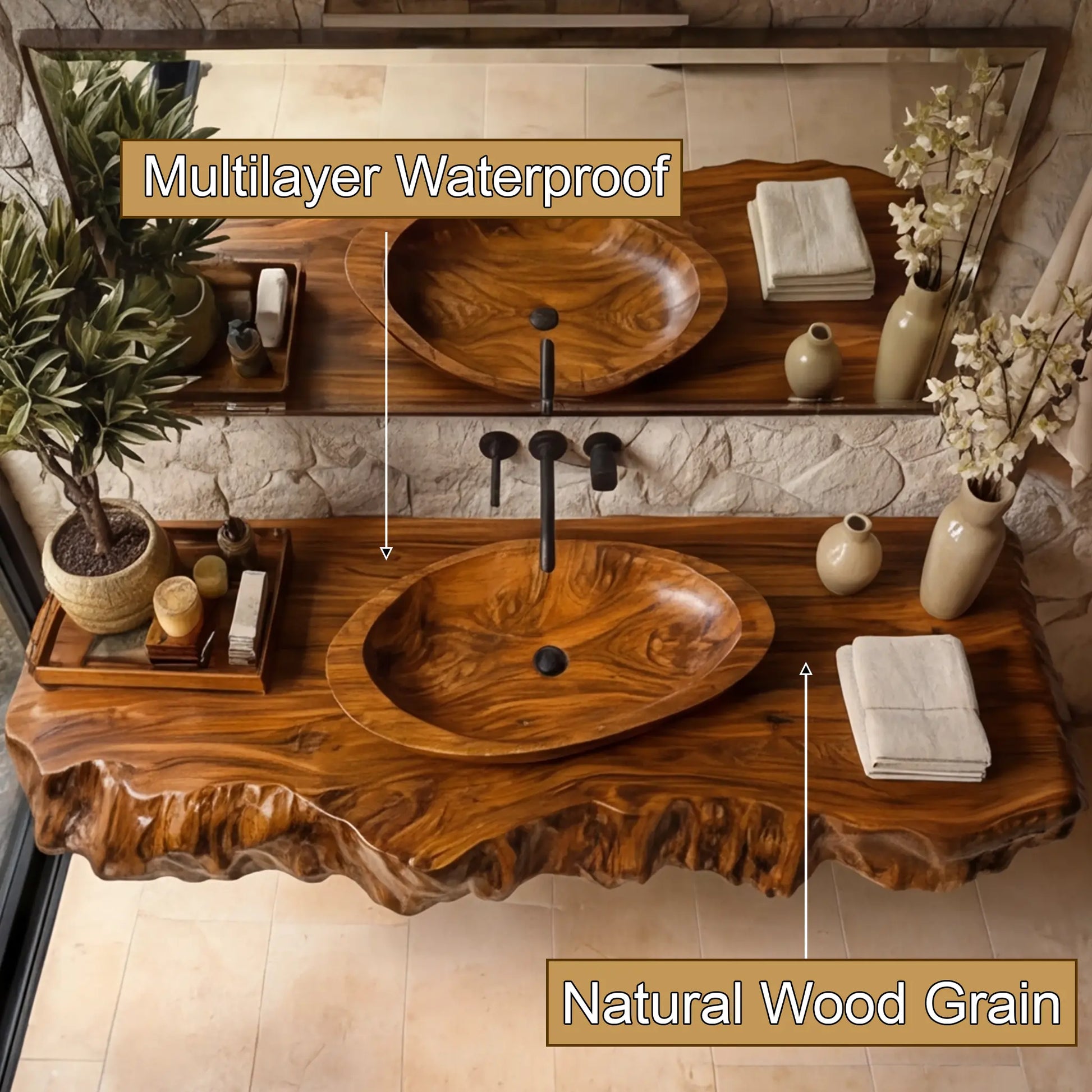 Velorin Live Edge Solid Wood Floating Bathroom Vanity SPA605219 Lynnsnail
