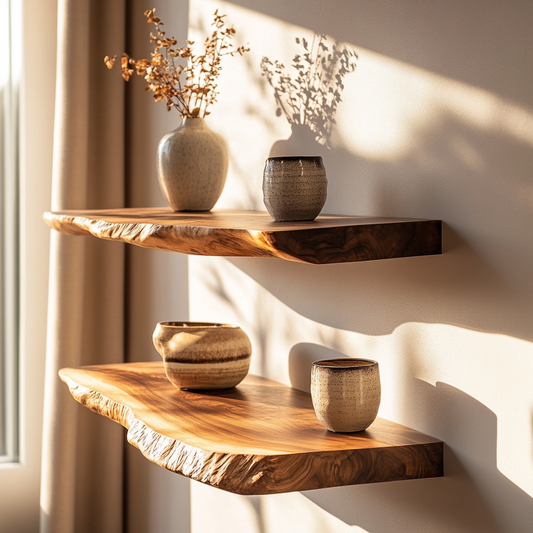 Velorin Live Edge Solid Wood Floating Shelf SPA635142