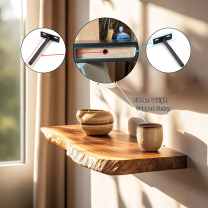 Velorin Live Edge Solid Wood Floating Shelf SPA635142