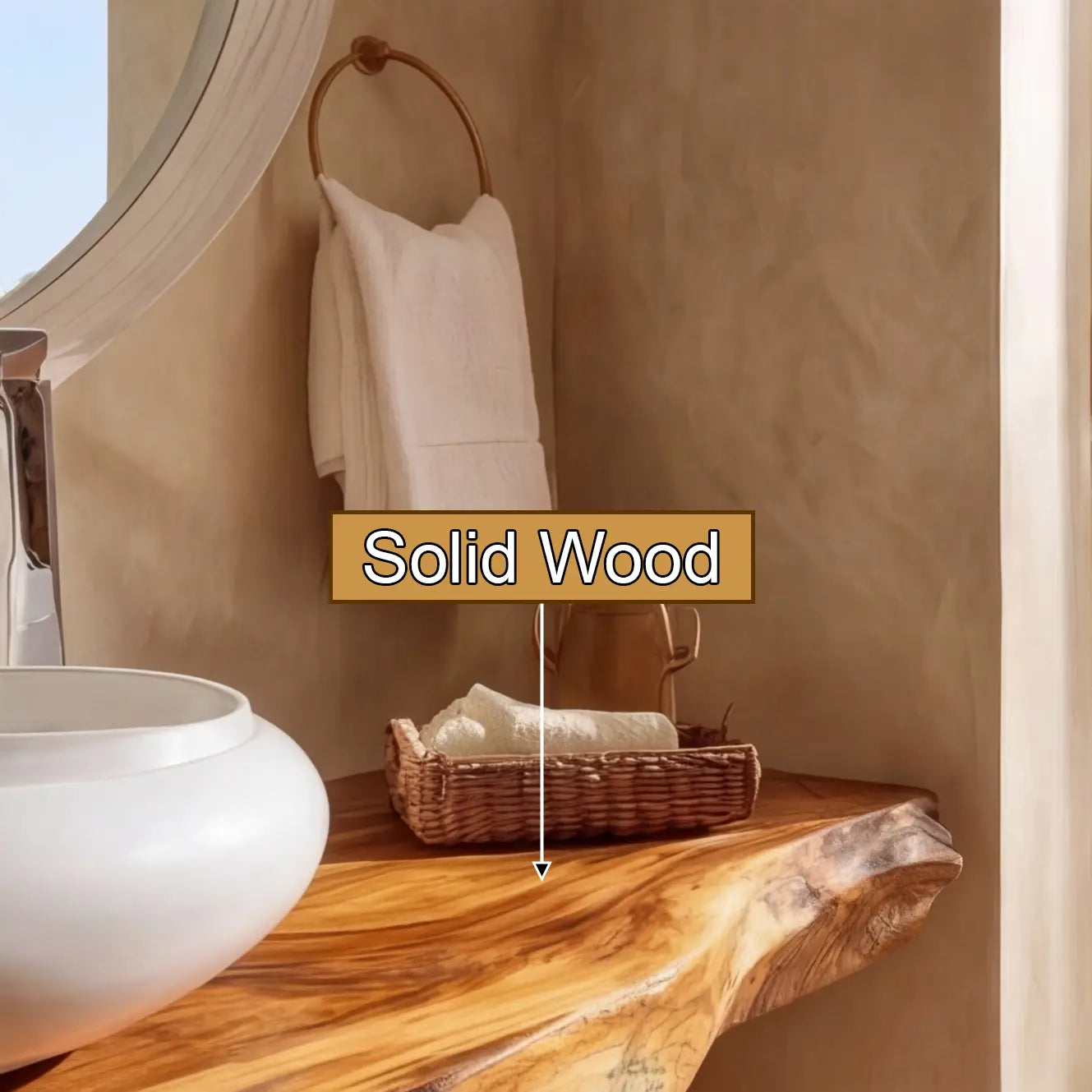 Velrion Handcrafted Live Edge Solid Wood Floating Bathroom Vanity SPA721836 Lynnsnail