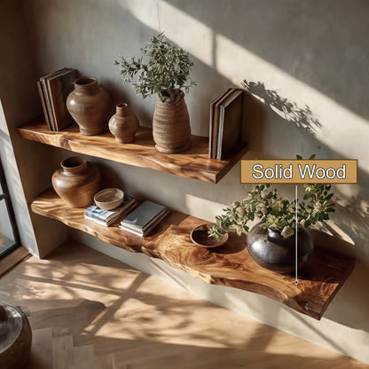 Velrion Live Edge Solid Wood Floating Shelf SPA900006 Lynnsnail