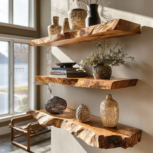Velthara Live Edge Solid Wood Floating Shelf SPA526984 Lynnsnail