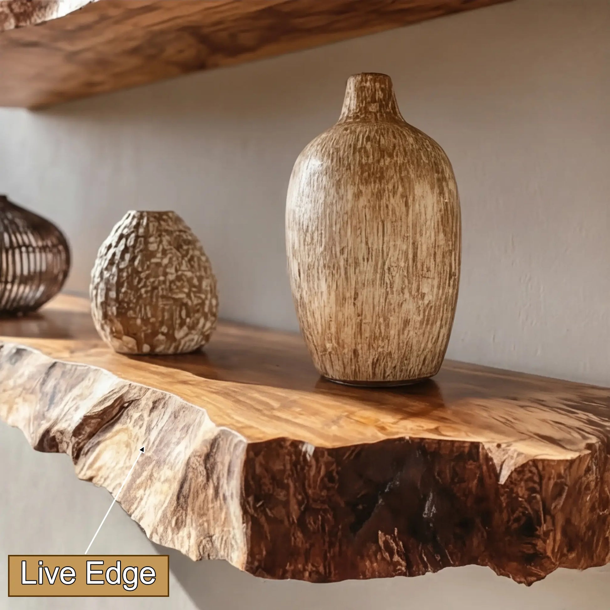 Velthara Live Edge Solid Wood Floating Shelf SPA526984 Lynnsnail