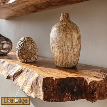 Velthara Live Edge Solid Wood Floating Shelf SPA526984 Lynnsnail