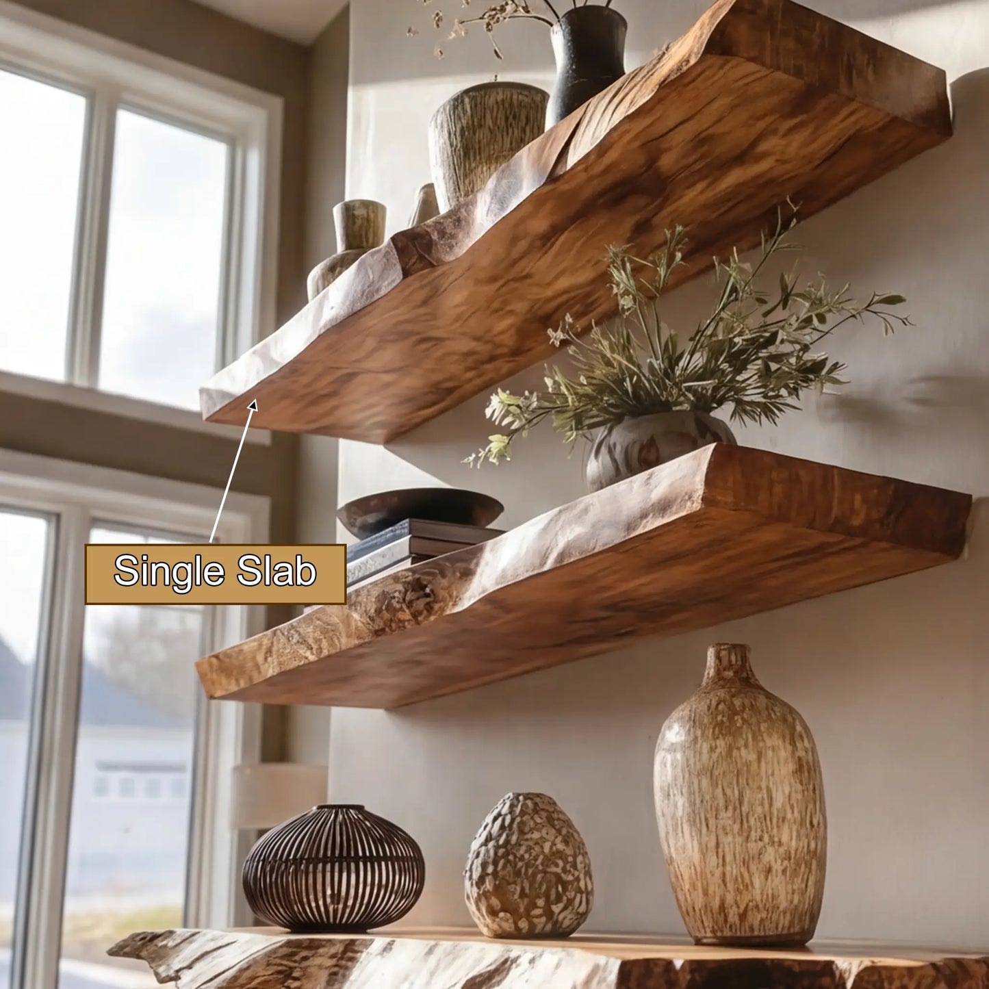 Velthara Live Edge Solid Wood Floating Shelf SPA526984 Lynnsnail