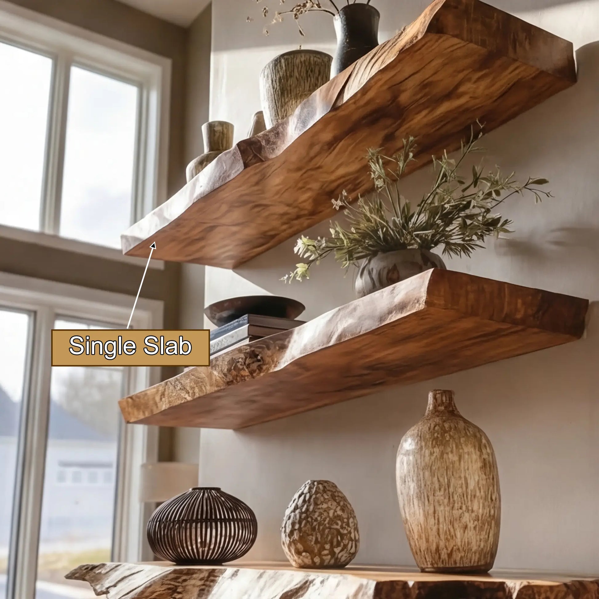 Velthara Live Edge Solid Wood Floating Shelf SPA526984 Lynnsnail