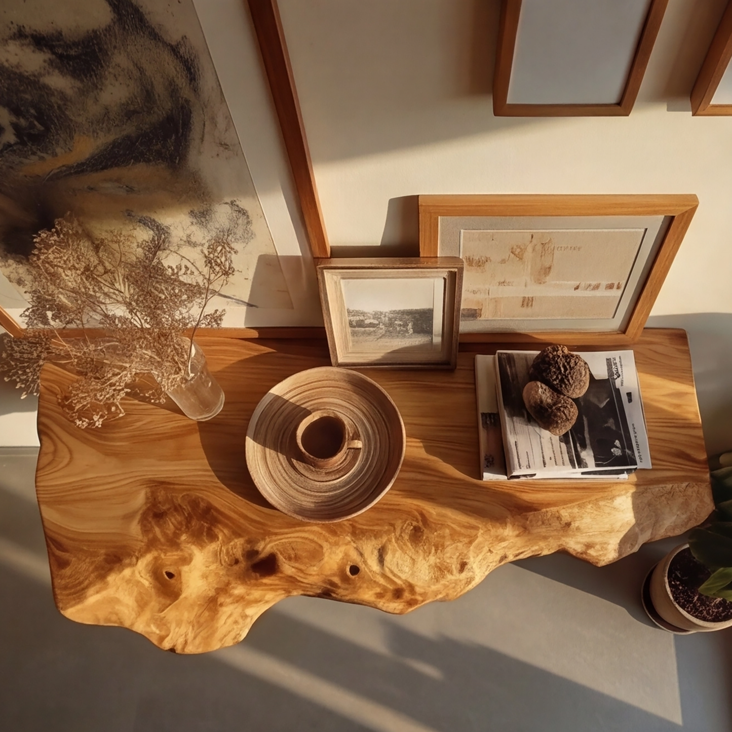 Veltrix Live Edge Solid Wood Floating Shelf SPA584233