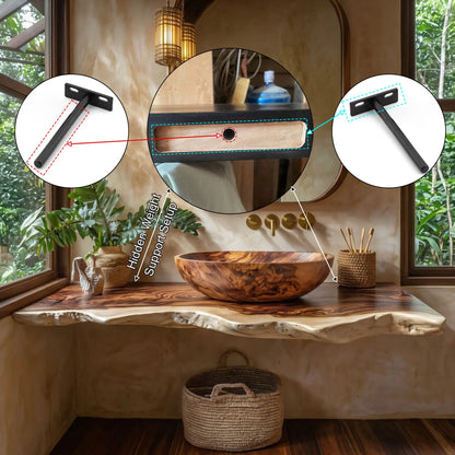 Virella Live Edge Solid Wood Floating Bathroom Vanity SPA128587 Lynnsnail