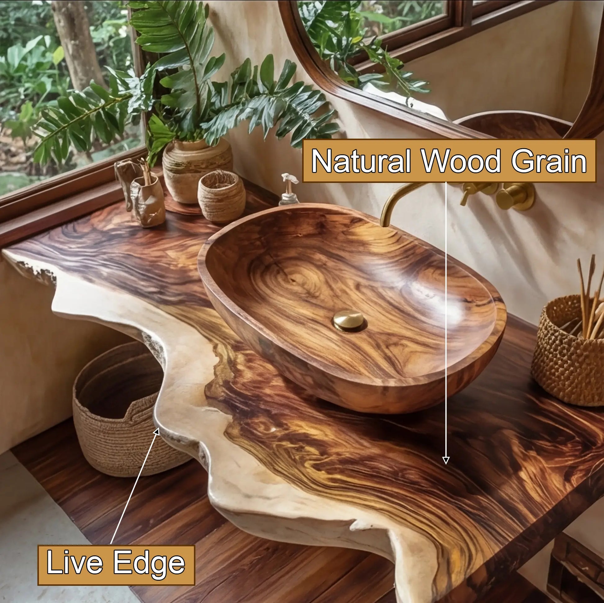 Virella Live Edge Solid Wood Floating Bathroom Vanity SPA128587 Lynnsnail