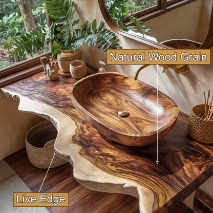 Virella Live Edge Solid Wood Floating Bathroom Vanity SPA128587 Lynnsnail