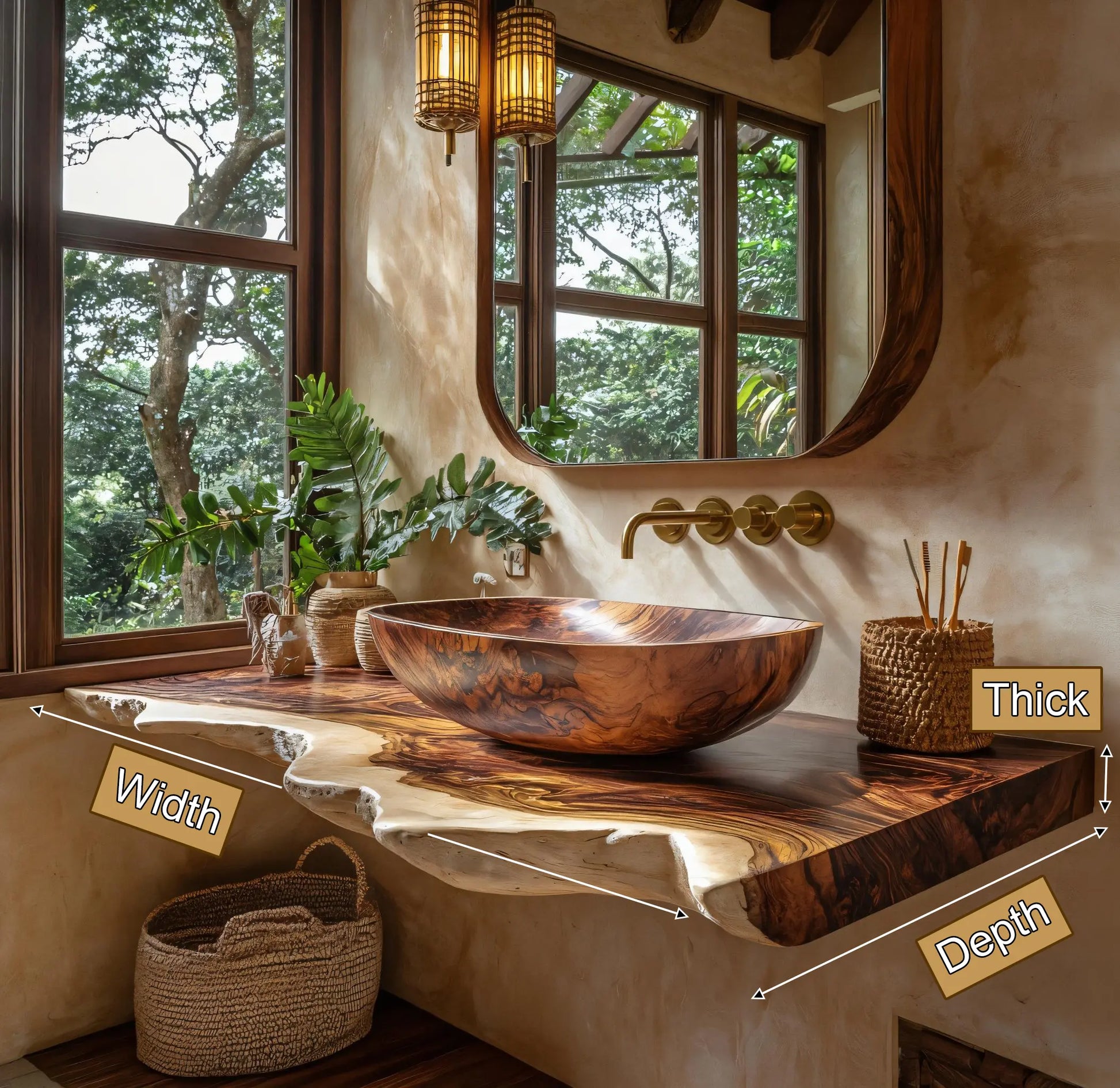 Virella Live Edge Solid Wood Floating Bathroom Vanity SPA128587 Lynnsnail