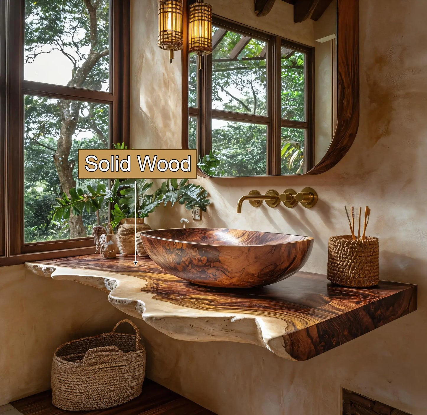 Virella Live Edge Solid Wood Floating Bathroom Vanity SPA128587 Lynnsnail