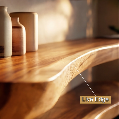 Virella Live Edge Solid Wood Floating Shelf SPA365792