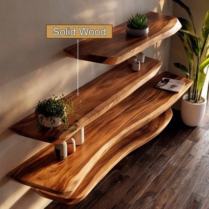 Virella Live Edge Solid Wood Floating Shelf SPA365792