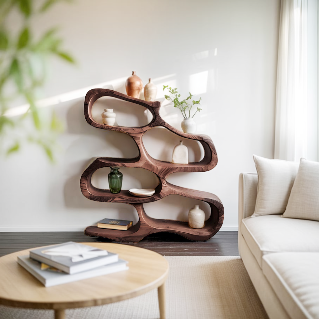 Sculptural Bookshelf For Living Room Or Office Lynnsnail