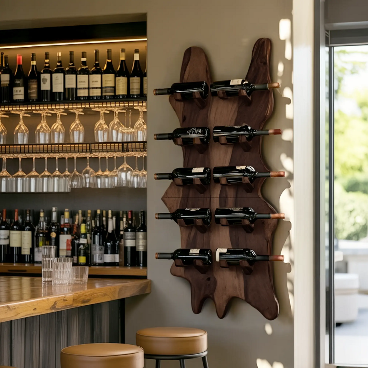 Modern Solid Wood Wine Rack For Bar Decor And Home Display Lynnsnail