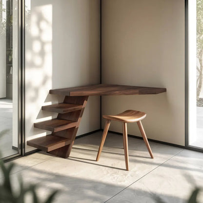 Minimalist Floating Corner Desk With Shelves For Small Home Office Workspace Lynnsnail