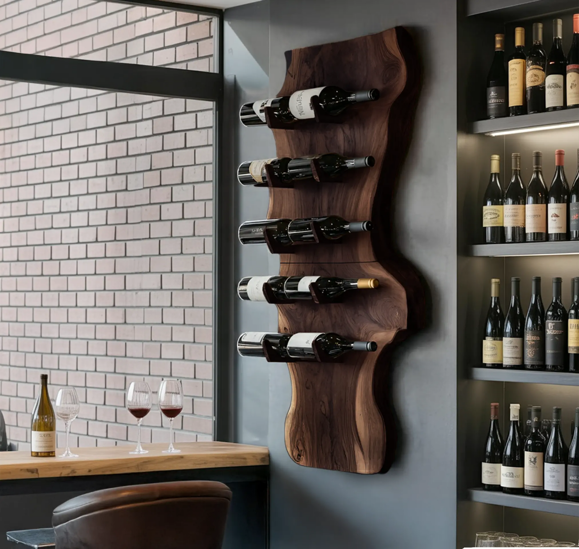 Modern Solid Wood Wine Rack For Living Room And Bar Display Lynnsnail