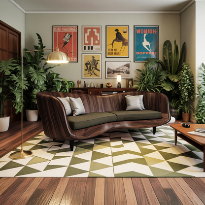 Curved Wooden Sofa For Modern Organic Living Room Lynnsnail