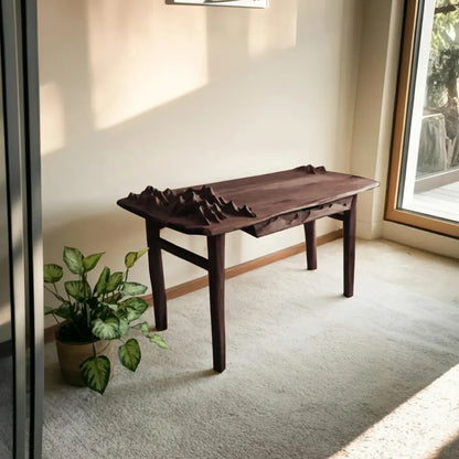 Mountain Carving Desk With 3D Detail For Studio Office And Reading Corner Lynnsnail