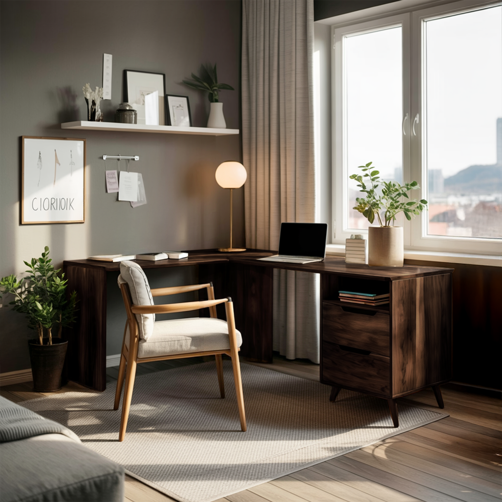 Elegant L Shaped Desk Corner For Home Office Lynnsnail