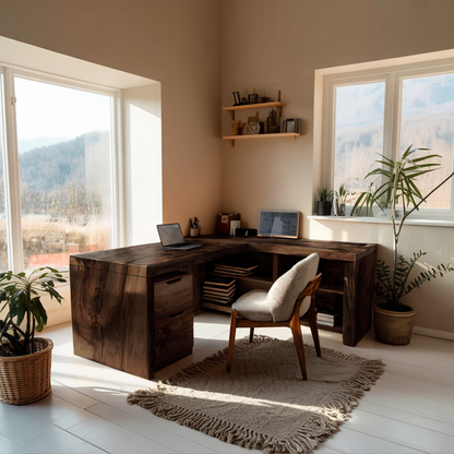 Contemporary L Shaped Workstation Desk For Study Room Lynnsnail