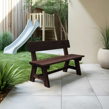 Rustic Garden Bench With Backrest For Patio Or Porch Lynnsnail