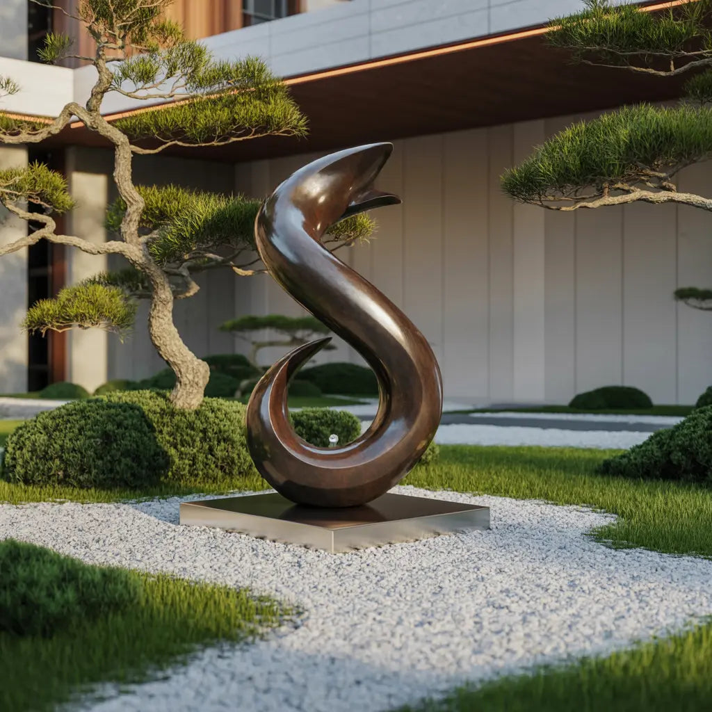 Handmade Abstract Wooden Sculpture For Living Room Lynnsnail