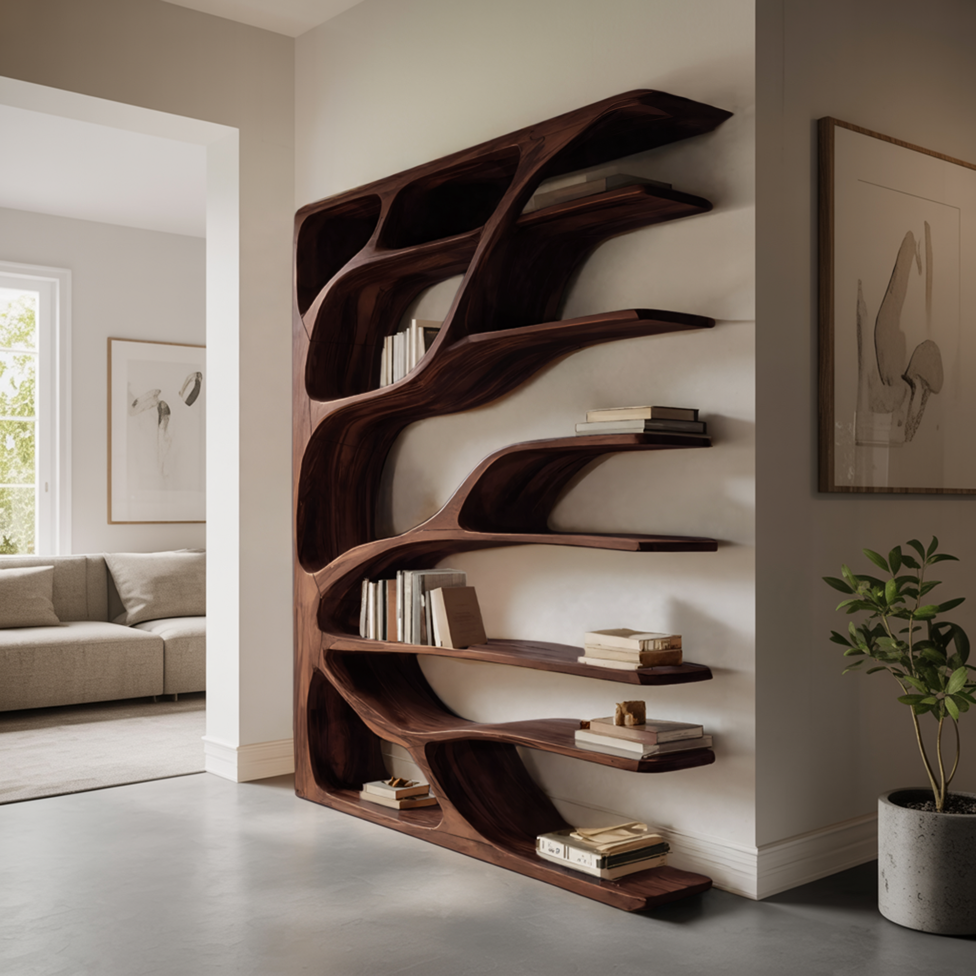 Modern Statement Bookshelf For Home Interiors Decor Lynnsnail