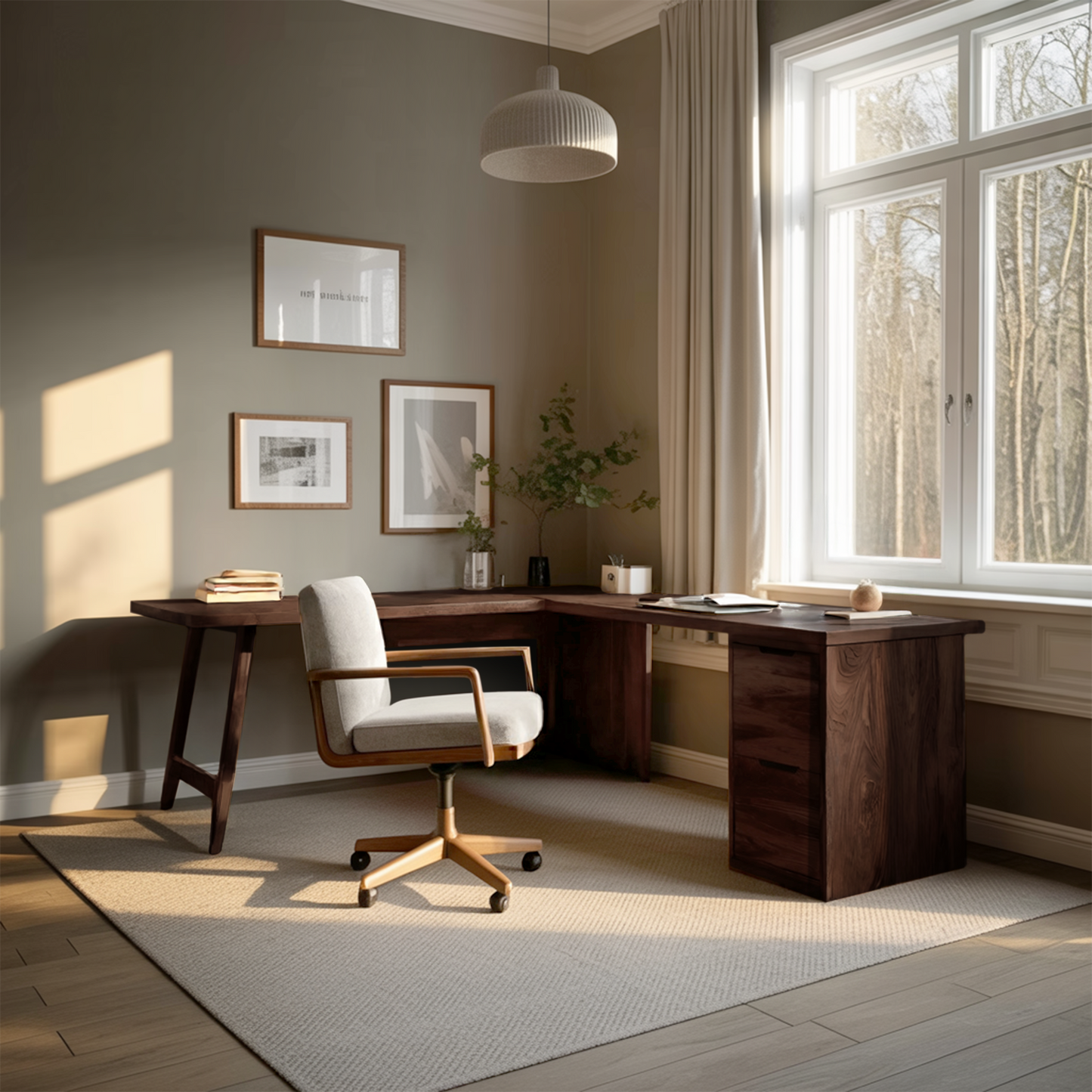 Luxury L Shaped Desk With Drawer For Home Office Lynnsnail