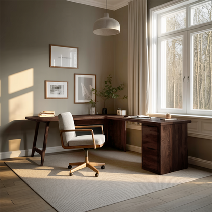 Luxury L Shaped Desk With Drawer For Home Office Lynnsnail