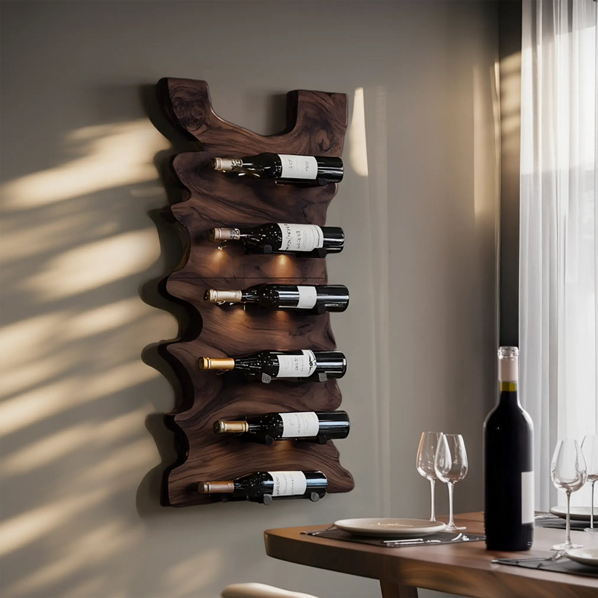 Handcrafted Live Edge Wine Holder For Entryway Design Ideas Lynnsnail