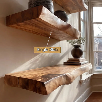 Zenvora Live Edge Solid Wood Floating Shelf SPA965832 Lynnsnail