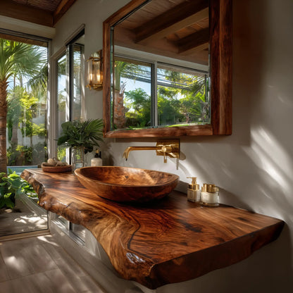 Zeravon Live Edge Solid Wood Floating Bathroom Vanity SPA751828 Lynnsnail