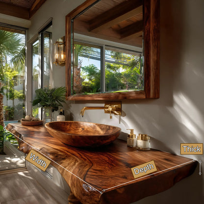 Zeravon Live Edge Solid Wood Floating Bathroom Vanity SPA751828 Lynnsnail
